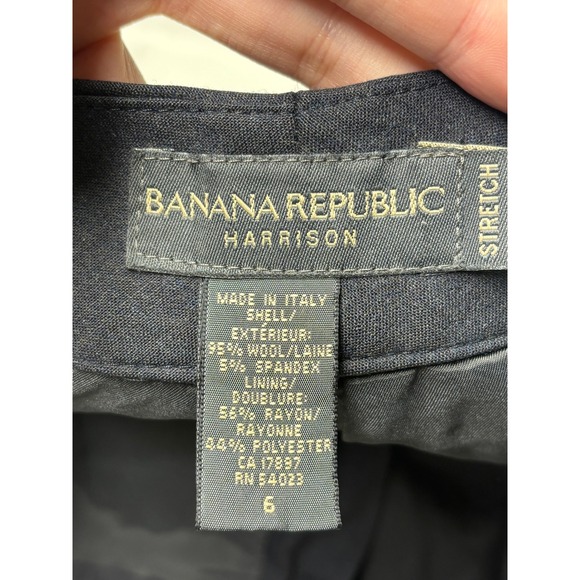 Banana Republic Harrison Trousers Womens 6 W30 L33 Gray Wool Blend Italy Wide - Picture 5 of 12